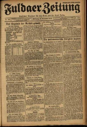 Ausgabe vom Mittwoch, den 10. Dezember 1924.