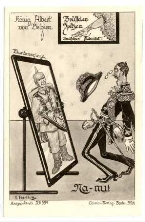 Kriegspostkarte Nr. 35a: König Albert von Belgien. Na-hu!