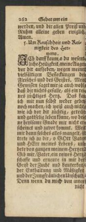 5. Um Keuschheit und Reinigkeit des Hertzens.