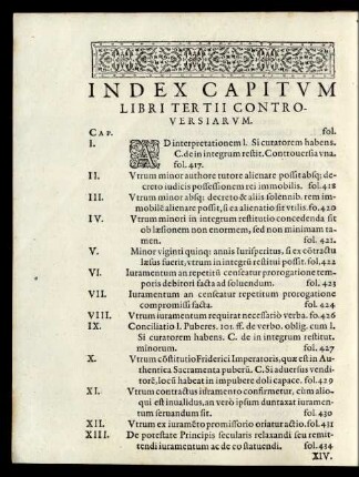 Index Capitum Libri Tertii ...
