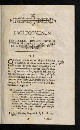 1-16, Prolegomenon de Theologiae, & c.
