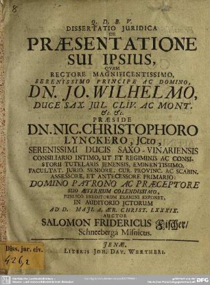 De praesentatione sui ipsius