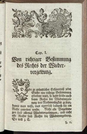 Cap. I. Von richtiger Bestimmung des Rechts der Wiedervergeltung.