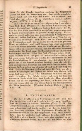V. Psychiatrie.