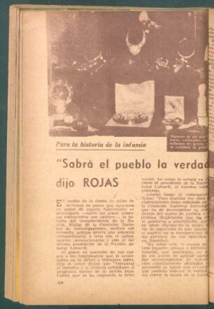 "Sabrá el pueblo la verdad" dijo Rojas