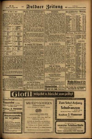 Zweite Ausgabe vom Freitag, den 25. April 1924.