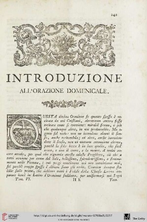 Introduzione all' orazione domenicale