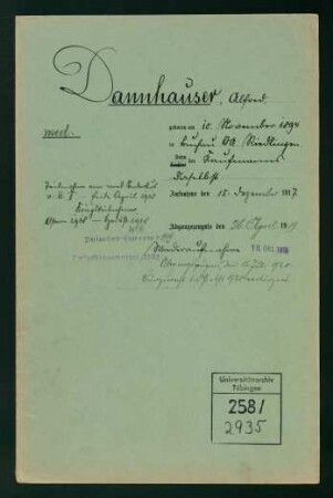 Alfred Dannhauser (1894-1940)