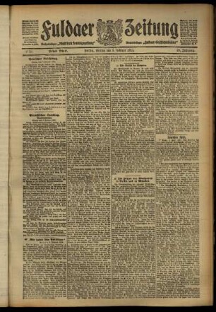 Erste Ausgabe vom Freitag, den 09. Februar 1912.