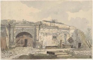 Das ruinöse Ausfalltor an der Bastion Sol in Dresden, nordwestlich, am Italienischen Dörfchen