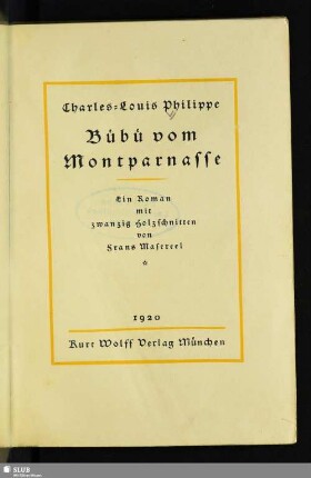 Bübü vom Montparnasse : ein Roman