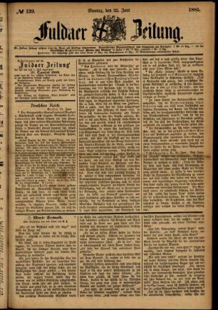 Ausgabe vom Montag, den 22. Juni 1885.