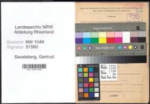 Entnazifizierung Gertrud Savelsberg , geb. 28.11.1883 ()