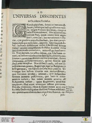 Ad Universas Dissidentes in Occidente Ecclesias