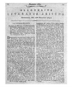 Linné, C. von: Amoenitates academicae seu dissertationes variae physicae, medicae, botanicae. 2. Ed. Vol. 6-7. Curante Dr. J. C. D. Schreber. Erlangen : Palm 1789