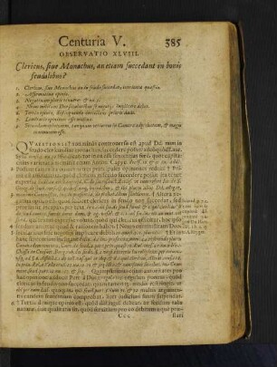 Observatio XLVIII. Clericus, siue Monachus, an etiam succedant in bonis feudalibus?