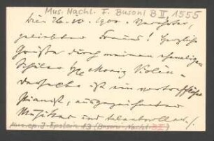 Brief an Ferruccio Busoni : 26.10.1900