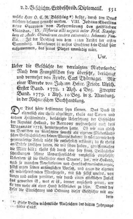 Ueber die Geschichte der vereinigten Niederlande. Bd.1.2.
