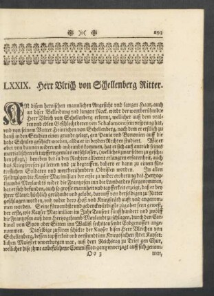 LXXIX. Herr Ulrich von Schellenberg Ritter