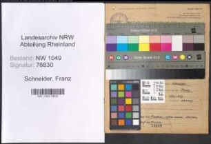 Entnazifizierung Franz Schneider , geb. 18.03.1916 (Schauspieler)