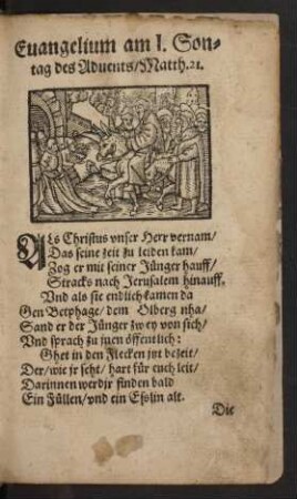 Evangelium am I. Sontag des Advents ... - Evangelium am Palmsontag ...