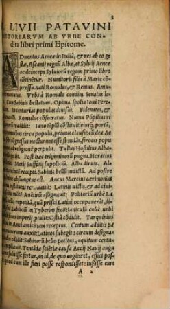 Titi Livii Patavini Latinae historiae principis Decas ..., [5]. Decadum XIIII Epitome