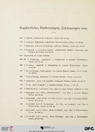Kupferstiche, Radierungen, Zeichnungen usw. (Nr. 415-469)