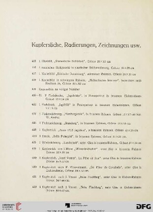 Kupferstiche, Radierungen, Zeichnungen usw. (Nr. 415-469)