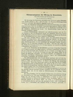 Nebenerzeugnisse der Gärung im Branntwein.