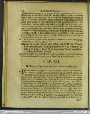 XII. De Tortura, & quidnam circa hanc Advocati officium sit