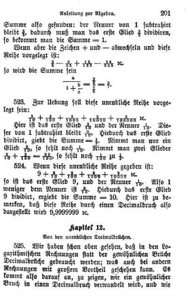 12. Von den unendlichen Decimalbrüchen.