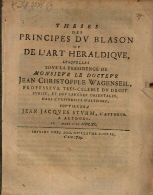 Theses des principes du blason