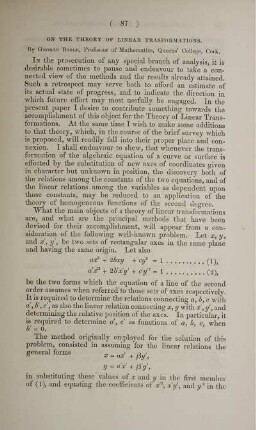 On the theory of linear transformations.