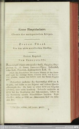 Erster Hauptabschnitt. Chemie der unorganischen Körper