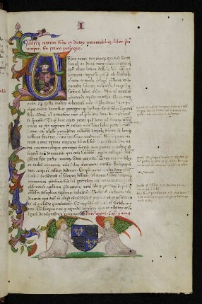 Zierseite mit Schmuckleiste (Autorenbild), Rankenleiste und Wappen
