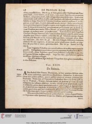 Cap. XXIV: De Balneis.