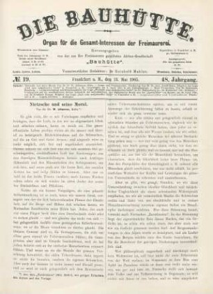 No. 19. Frankfurt a. M., den 13. Mai 1905. 48. Jahrgang.
