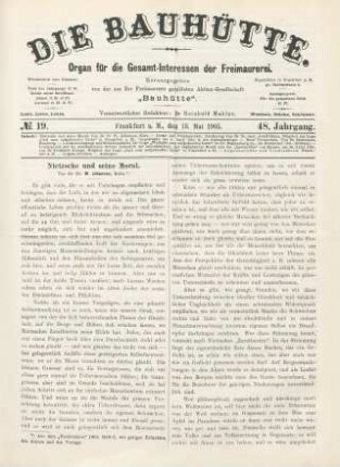 No. 19. Frankfurt a. M., den 13. Mai 1905. 48. Jahrgang.