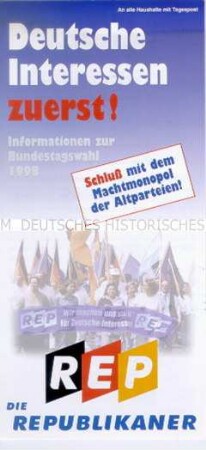 Wahlpropaganda der Republikaner zum Bundestagswahl 1998