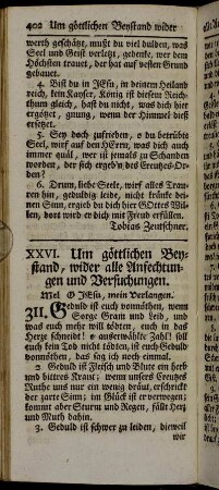 XXVI. Um göttlichen Beystand, wider alle Anfechtungen und Versuchungen.