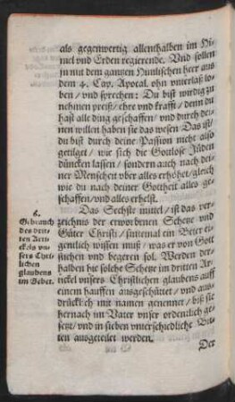 6. Gebrauch des dritten Artickels unsers Christlichen glaubens im Gebet.