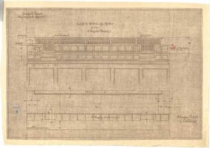 Bestelmeyer, German; Bonn (Nordrhein-Westfalen), Mühlheimerplatz; Verwaltungsgebäude - Mappe 3: Sitzungssaal, Gallerie (Grundriss; Ansicht; Schnitt)