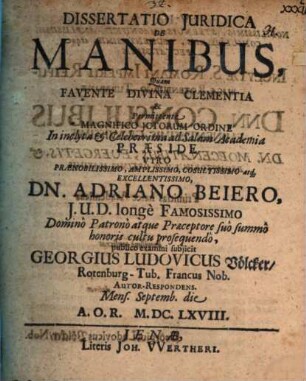 Diss. iur. de manibus