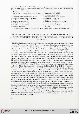 Unbekannte Tierzeichnungen von Johann Christian Reinhart im Kasseler Kupferstichkabinett