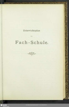 Unterrichtsplan der Fach-Schule