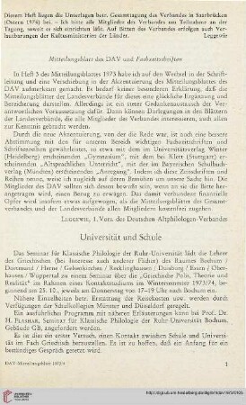 Mitteilungsblatt des DAV und Fachzeitschriften