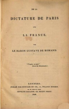 De la dictature de Paris sur la France