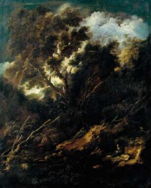 Landschaft mit einem lesenden und einem betenden Franziskaner