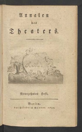Heft 19 (1797): Annalen des Theaters