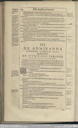 III. De Admiranda Persona Christi Eiusque Maiestate